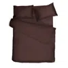 Decoflux Home Brown Cotton Bed Linen Set Solid Chocolate Oud Uk Double, Us Full In Brown
