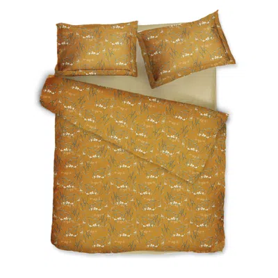 Decoflux Home Cotton Bedding Set Dreamy Ochre Uk King, Us Queen