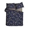 Decoflux Home Cotton Bedding Set Rose Line Royal Blue Uk Double, Us Full In Blue