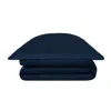 Decoflux Home Cotton Bedding Set Solid Dark Blue Uk Single, Uk Twin  + Gift Wrapping In Blue