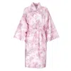 Decoflux Home Cotton Maternity Dressing Gown Toile Pink  & Matching Bag, Mt In Pink
