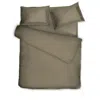 Decoflux Home Green / Brown Sateen Bed Linen Set Solid Khaki Us King, Uk Super King In Multi