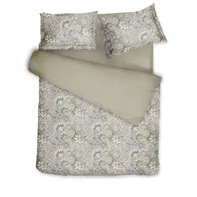 Decoflux Home Green / Neutrals Sateen Bed Linen Set Boho Khaki Uk Double, Us Full
