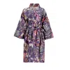 Decoflux Home Green / Pink / Purple Floral Cotton Kimono - Purple Fique Jam Dressing Gown, Hm In Green/pink/purple