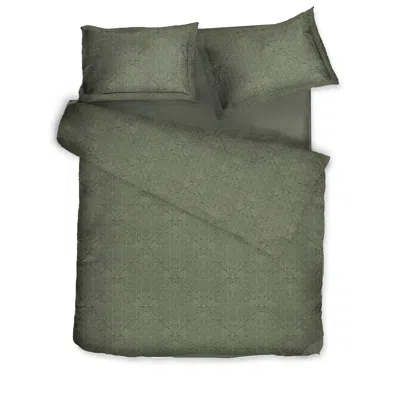Decoflux Home Green Sateen Bed Linen Set Paisley Forest Uk Single, Us Twin