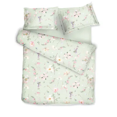 Decoflux Home Green Sateen Bed Linen Set Whisper Mint Uk Single, Us Twin