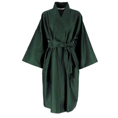 Decoflux Home Kimono Royal Green - Cotton Dressing Gown, Hm