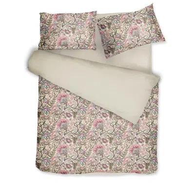 Decoflux Home Neutrals Sateen Bed Linen Set Boho Sand Uk Super King, Us King In Blue/pink