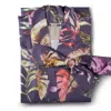 Decoflux Home Pink / Purple Cotton Maternity Robe - Purple Fique Jam Dressing Gown, Mt