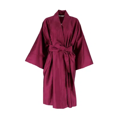 Decoflux Home Pink / Purple Kimono Burgundy - Purple Cotton Dressing Gown Hm In Pink/purple