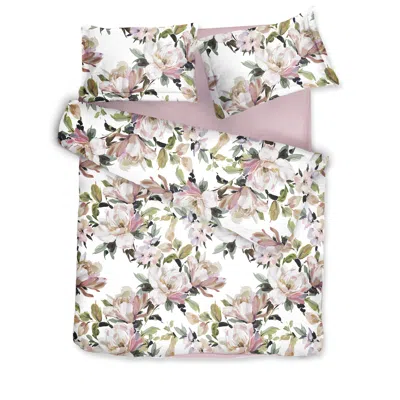 Decoflux Home Pink / Purple / White Sateen Bed Linen Set Harmony Uk Double, Us Full In Multi
