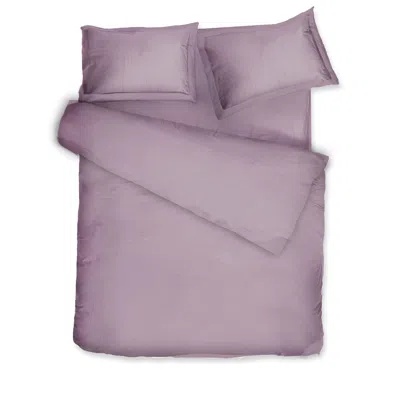 Decoflux Home Purple Sateen Bed Linen Set Solid Lavender Uk Super King, Us King