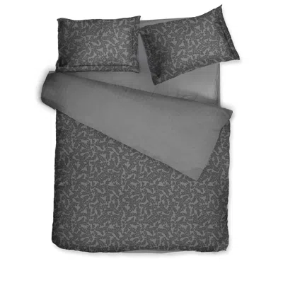 Decoflux Home Sateen Bed Linen Set Jaquard Grey Uk Super King, Us King