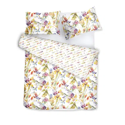 Decoflux Home Sateen Bed Linen Set Rainbow White Uk King, Us Queen