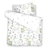 Decoflux Home Sateen Bedding Set Midsummer - White Floral Pattern - Bed Line Set - Uk Single In White