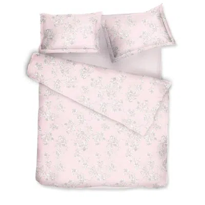 Decoflux Home White / Pink Cotton Bedding Set  Eden Primrose Pink Uk Super King, Us King In Multi