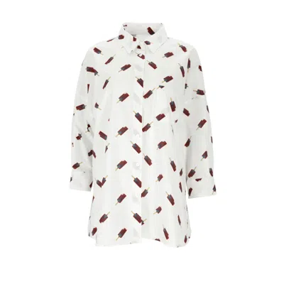 Decoflux Home White Women's Poplin Shirt - Ice