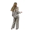 Decoflux Home Women's Brown / Neutrals Long Pyjama Set Shirt And Pants - Rose Line Almond In Brown