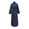 Decoflux Home Women's Cotton Kimono Cosmos Dark Blue & Matching Bag + Gift Wrapping In Blue