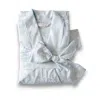 Decoflux Home Women's Classic Sateen Bathrobe Eden Light Blue In Blue