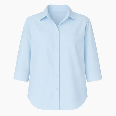 Decoflux Home Women's Cotton Percale Light Blue Shirt L/xl