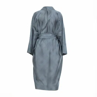 Decoflux Home Women's Cotton Sateen Kimono Robe Mirage Grey In Gray