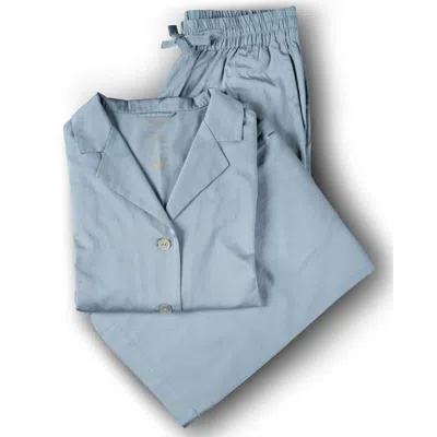 Decoflux Home Women's Grey / Blue Long Cotton Pyjamas Set - Dream Touch Grey Light Blue In Grey/blue