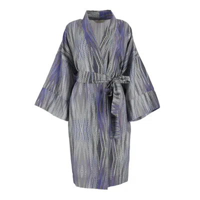 Decoflux Home Women's Kimono Creation Blue, Matching Cotton Bag +  Gift Wrapping