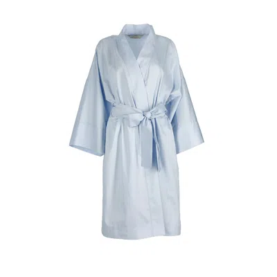 Decoflux Home Women's Kimono Light Blue - Cotton Dressing Gown + Gift Wrapping