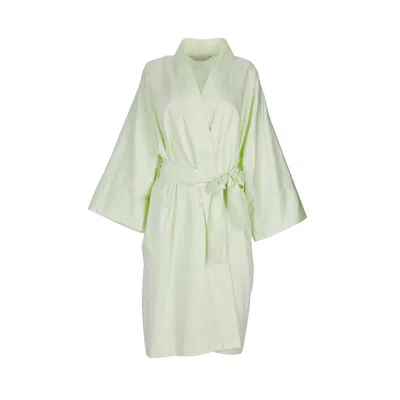 Decoflux Home Women's Kimono Sweet Lime - Light Green Cotton Dressing Gown