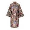 Decoflux Home Women's Neutrals / Brown Cotton Kimono Magic Garden Grey Cliff Beige + Gift Wrapping In Brown