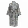 Decoflux Home Women's Neutrals Cotton Sateen Kimono Lily In Purple