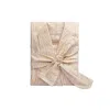 Decoflux Home Women's Neutrals / Gold / White Cotton Kimono Twist Gold In Gold/white