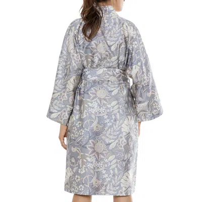 Decoflux Home Women's Neutrals / Grey Cotton Sateen Kimono Robe Boho Fog In Gray