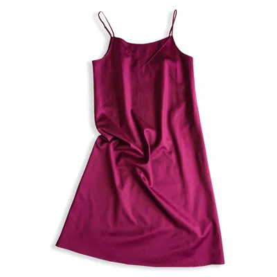 Decoflux Home Women's Pink / Purple Cotton Night Dress Burgundy + Gift Wrapping In Pink/purple