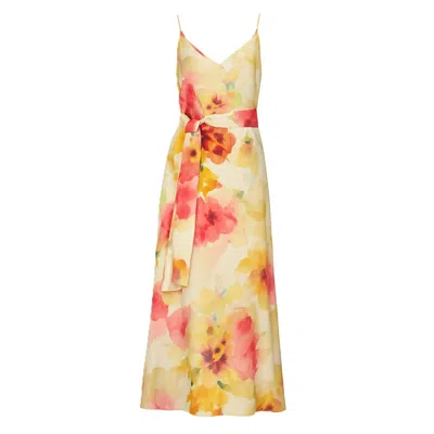 Decoflux Home Women's Pink / Purple / White Linen Dress Flower Mist In Multi