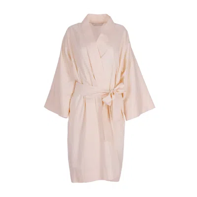 Decoflux Home Yellow / Orange Cotton Bathrobe Creamy Peach - Light Orange, Hm In Yellow/orange