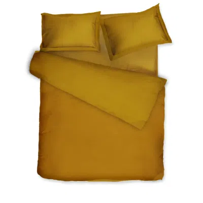 Decoflux Home Yellow / Orange Cotton Bedding Set Antique Gold Uk Single, Us Twin + Gift Wrapping In Yellow/orange