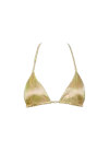Decolet The Label Women's Gold Cara Triangle Satin Top In Goddess In Gold