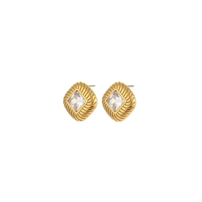 Decolet The Label Women's Gold Deco Stud Earrings
