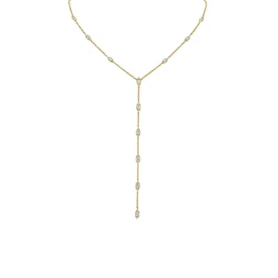 Decolet The Label Women's Gold Marquise Zircon Lariat Necklace