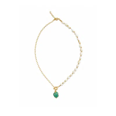 Decolet The Label Women's Gold / White Azure Turquoise Shell Necklace