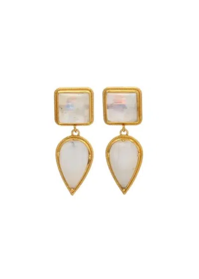 Decolet The Label Women's Gold / White Isabela Earrings