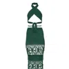 Decolet The Label Women's Green Amaya Crochet Set In Emerald In Green