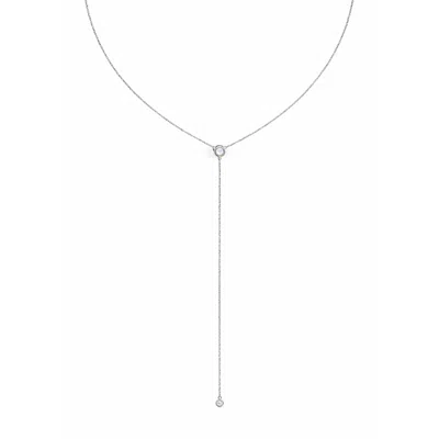 Decolet The Label Women's Lunar Lariat Drop Necklace In Silver