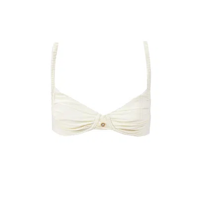 Decolet The Label Women's White Ariel Underwire Bikini Top In Seashell In Ivory