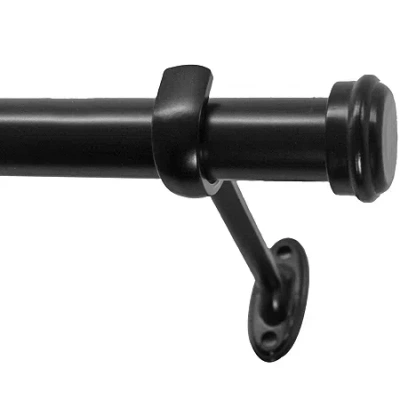 Decopolitan End Cap Adjustable Curtain 5/8" Diameter Rod In Brown