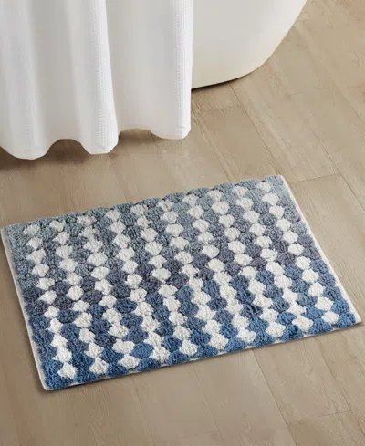 Decor Studio Elm Stripe Tufted Bath Rug, 20" X 30" In Blue