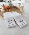 Decor Studio Holiday Snowman Turkish Cotton 2-pc. Hand Towel Set, 16" X 28" In White