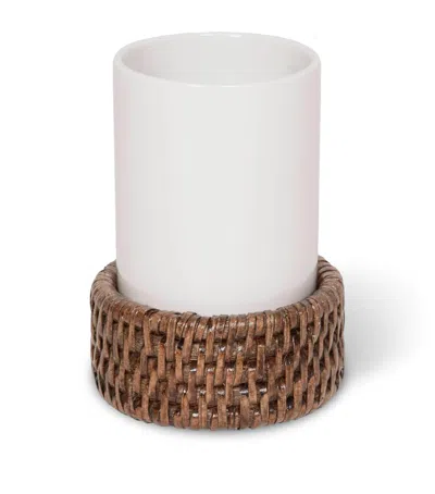 Decor Walther Rattan-porcelain Toiletry Holder In Brown